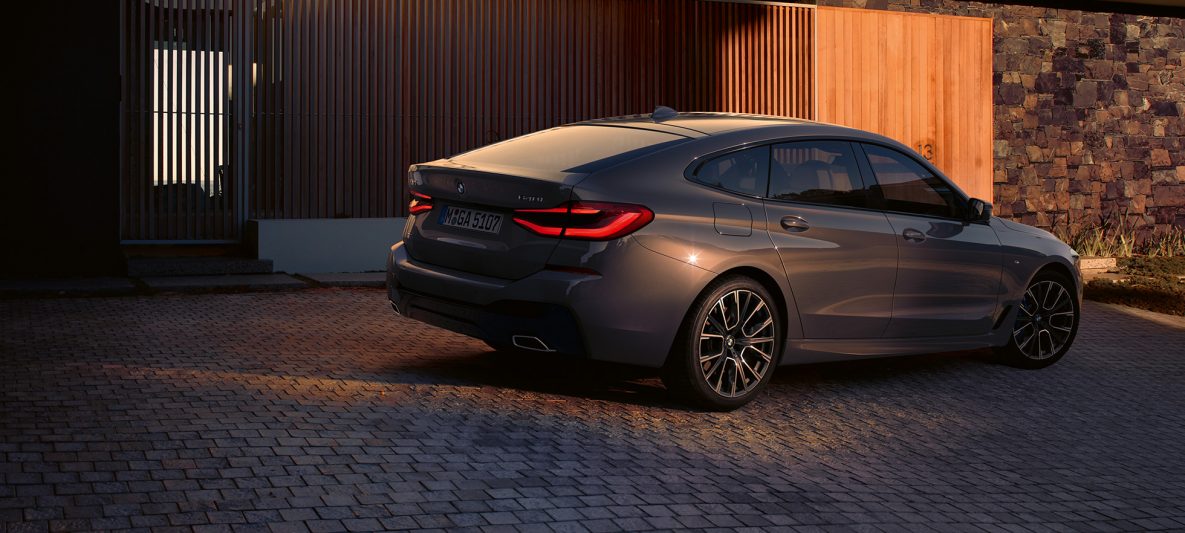 Heckdesign BMW 6er Gran Turismo 640i xDrive G32 2020 Berninagrau Heckansicht
