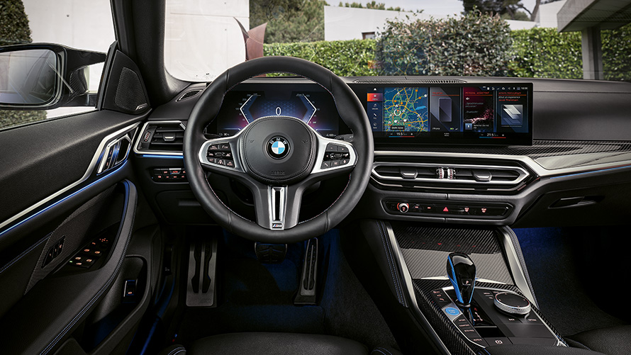 BMW i4 M50 G26 2021 Innenraum, Cockpit, Instrumententafel und Mittelkonsole